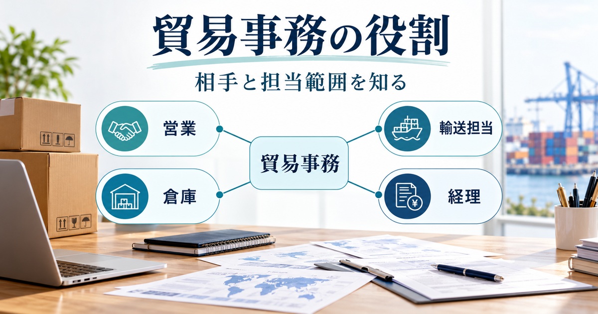 営業、倉庫、輸送担当、経理をつなぐ関係図