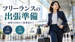 フリーランスの出張を目的・手配・記録から準備し、訪問の目的から帰着後まで整える。