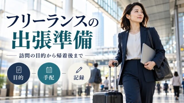 フリーランスの出張を目的・手配・記録から準備し、訪問の目的から帰着後まで整える。