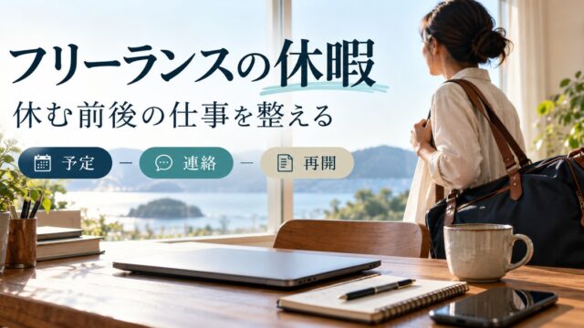 フリーランスの休暇を、予定・連絡・再開の三つから準備する。