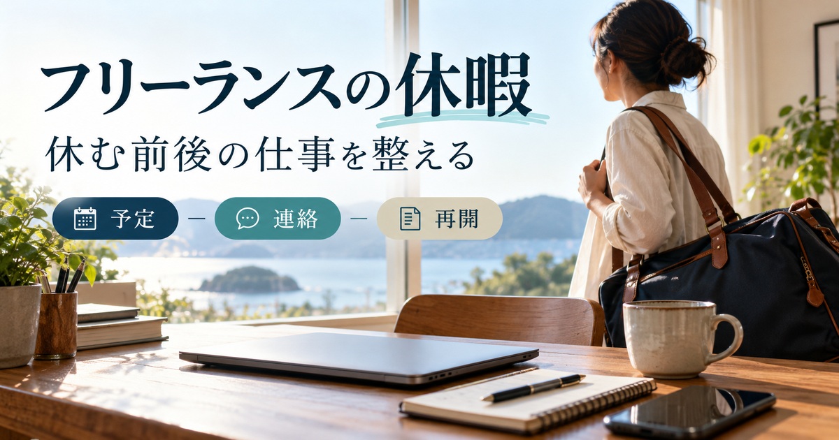 フリーランスの休暇を、予定・連絡・再開の三つから準備する。