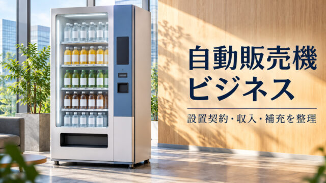 自動販売機ビジネスを設置契約と運営の仕事から考える表紙