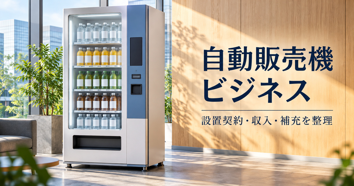 自動販売機ビジネスを設置契約と運営の仕事から考える表紙