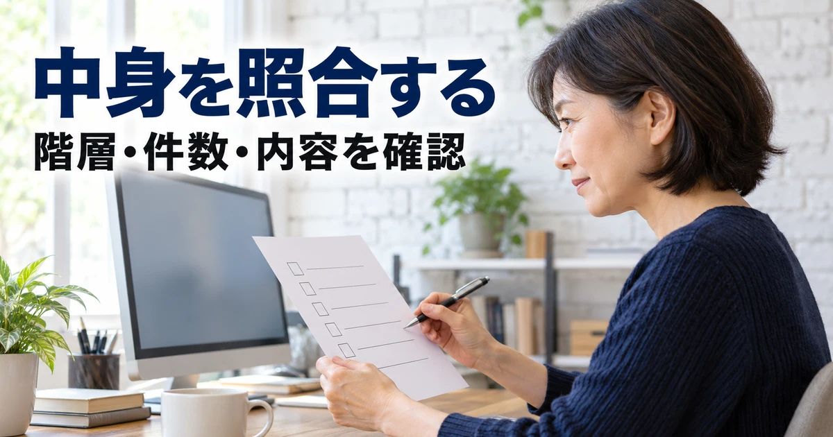 展開したファイルの階層と件数を点検する説明用生成画像