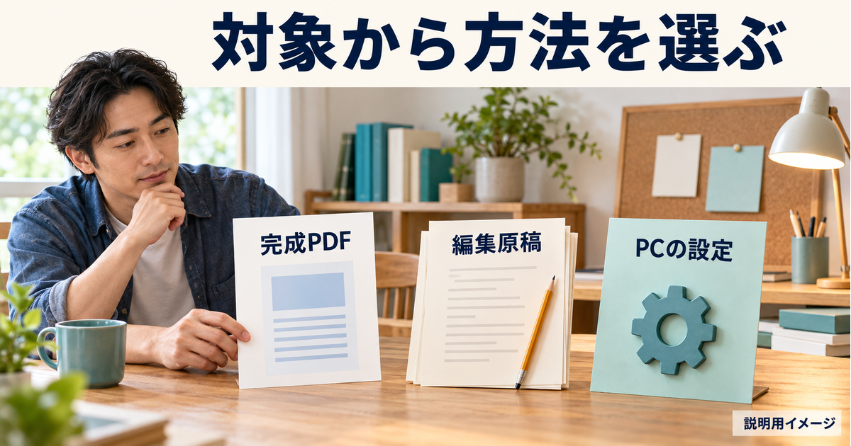 何を戻すかでバックアップ方法を選ぶ図