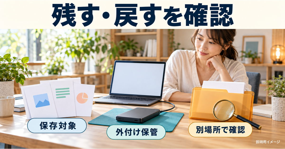 Windows11の仕事ファイルを保存して取り出すイメージ