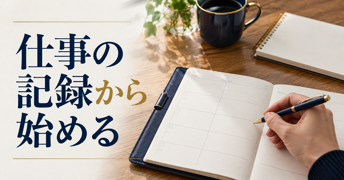 勤務予定表と申告準備ノートに記録する手元