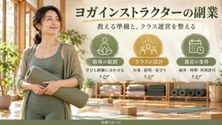 ヨガの指導範囲、クラス設計と運営条件を整理する生成イメージ